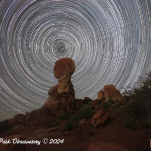 Polar Trails over Balanced Rock